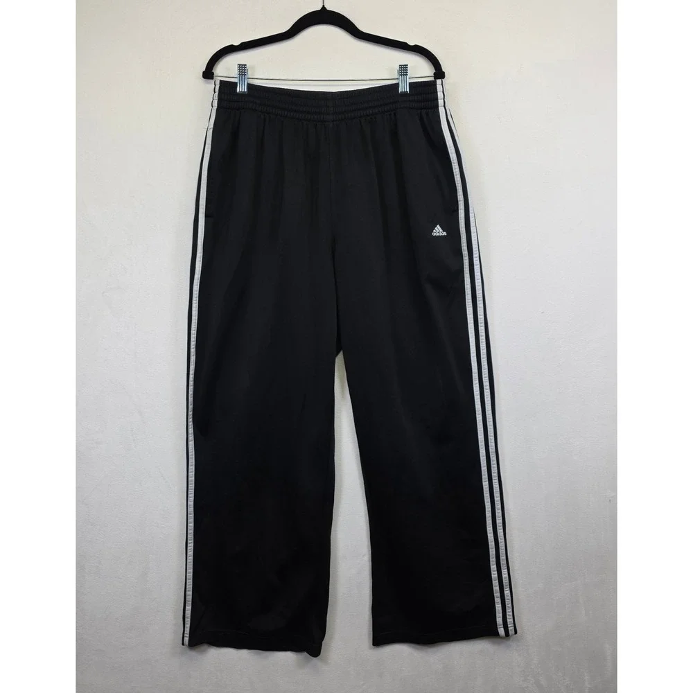 Adidas Essentials Track Pants Men 2XL Black Three Stripes Athleisure Performance